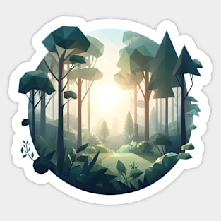 Forest at Dawn Low Poly Sticker